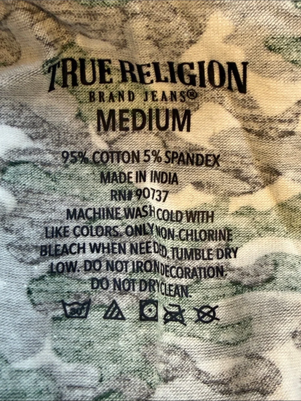 True Religion Men’s Boxer Briefs Green Camo Logo Waistband Size M 32-34